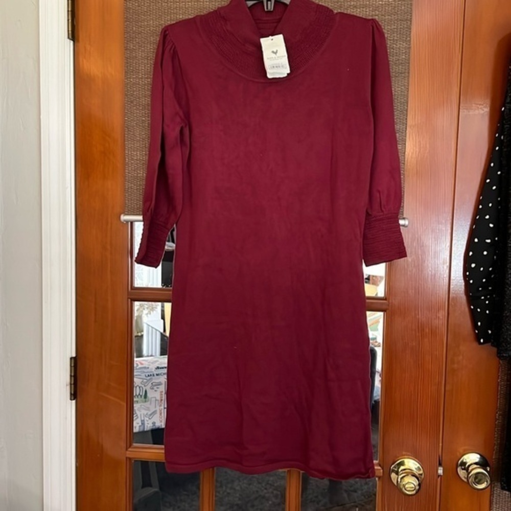 Hope & Henry burgundy sweater dress new size